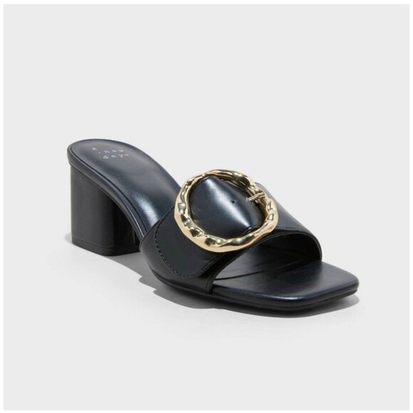 NWT Women’s Diana Buckle Mule Heel-A New Day Black Size 9.5 #321 - Picture 1 of 12